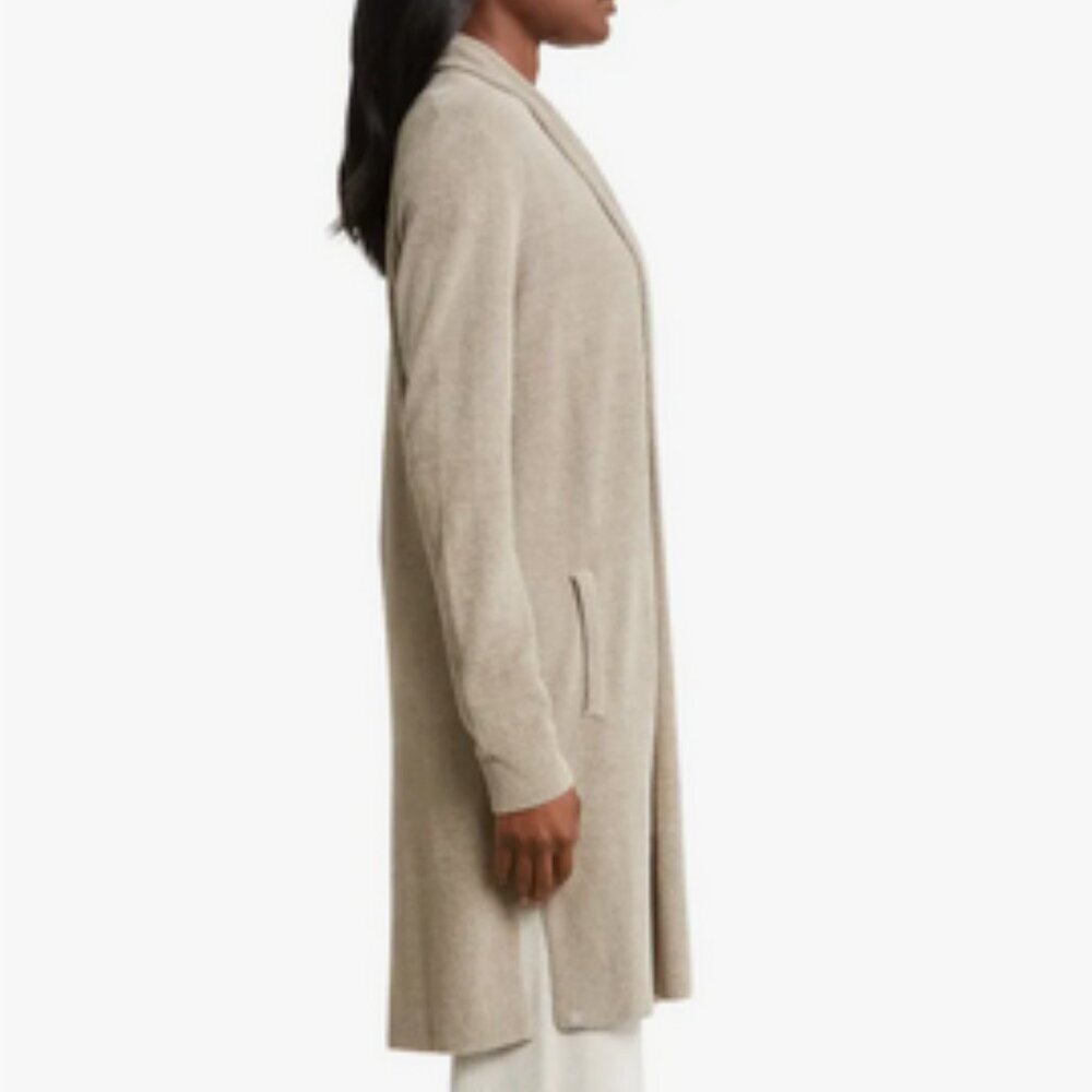 Barefoot Dreams CozyChic Ultra Lite Open Front Cardigan in Nickel NWT Sz: Small - Picture 2 of 15